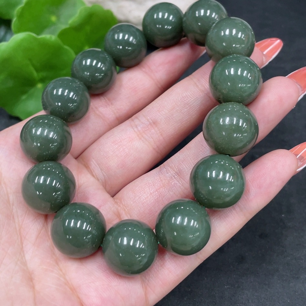 H34979716 Hetian Jade Bracelet, Approx. 15.6mm, Total Weight Approx. 87.3g