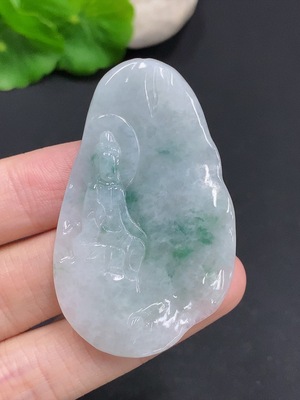 F31606012 JadeiteFormless Guanyin Pendant