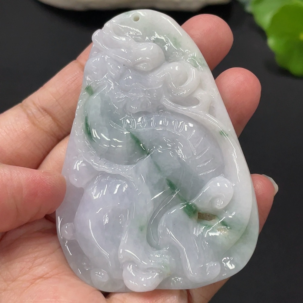 F28284282 Jadeite Kylin Pendant, Total Weight Approx. 54.9g