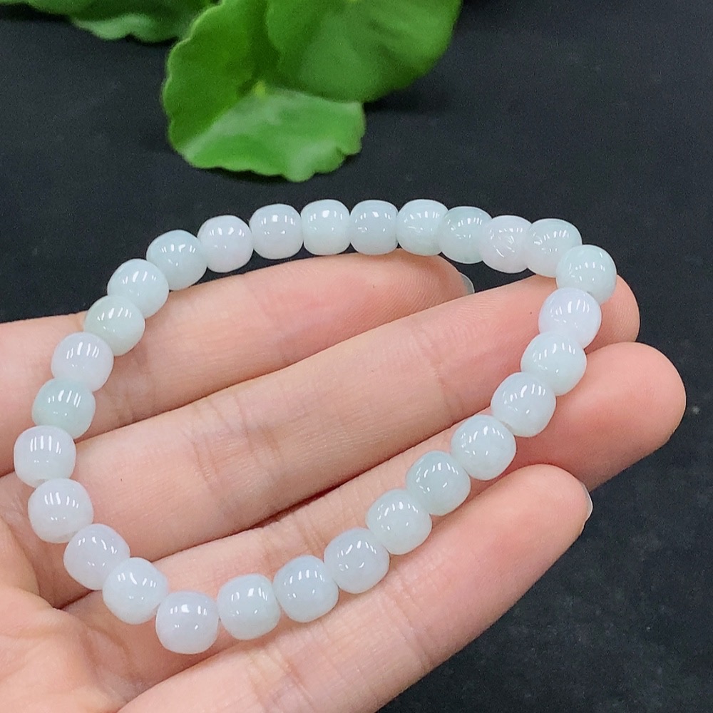 F32695133 JadeiteBeaded Bracelet Approx. 6.5mm Total Weight About 14.28g
