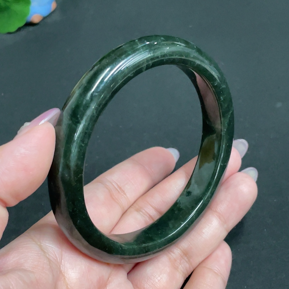 H33847373 Hetian Jade Round Bracelet, Loop Size 63.7, Total Weight Approx. 65.3g