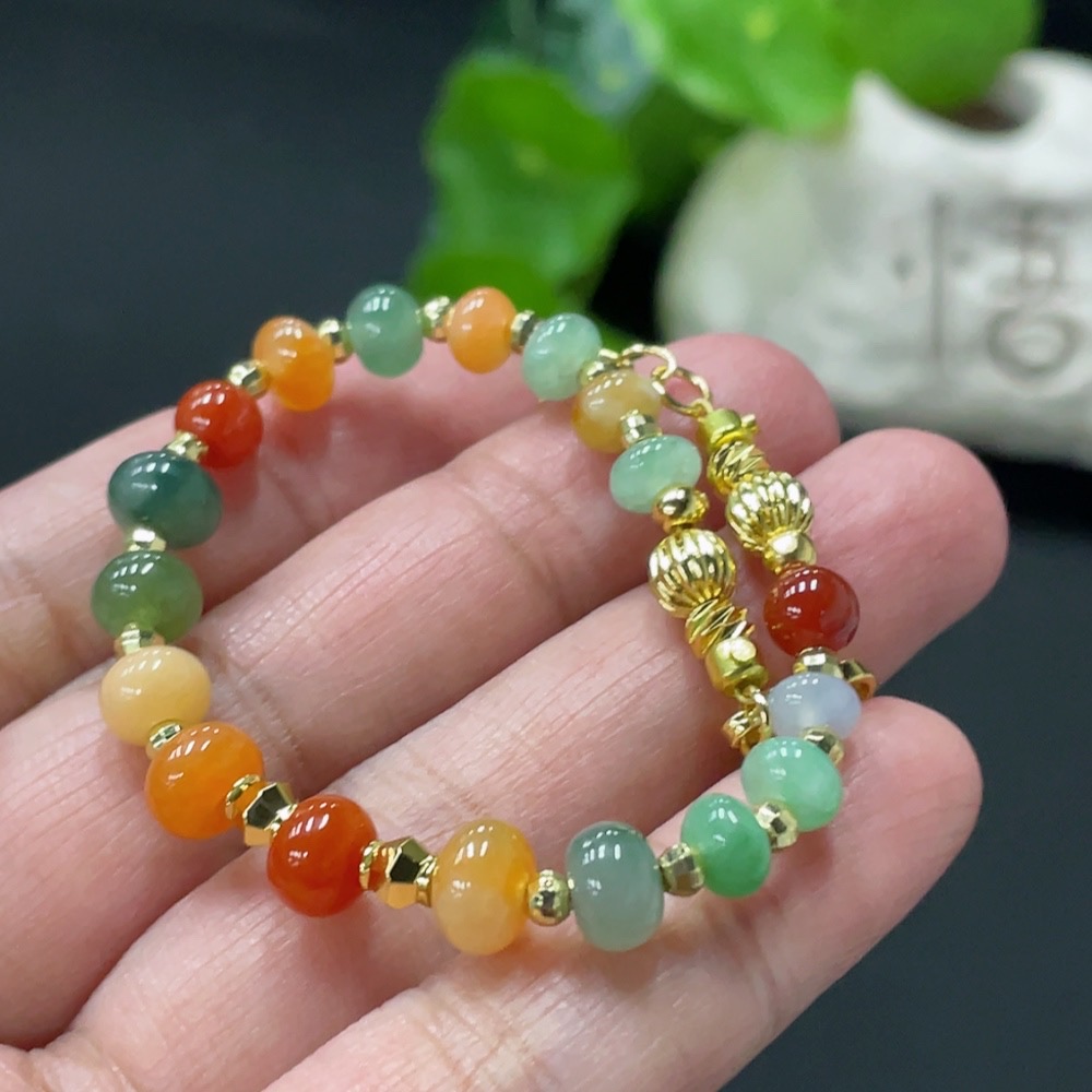 F35171466 Jadeite Bracelet Max. 7mm Approx. Total Weight 8.92g Non-Gold