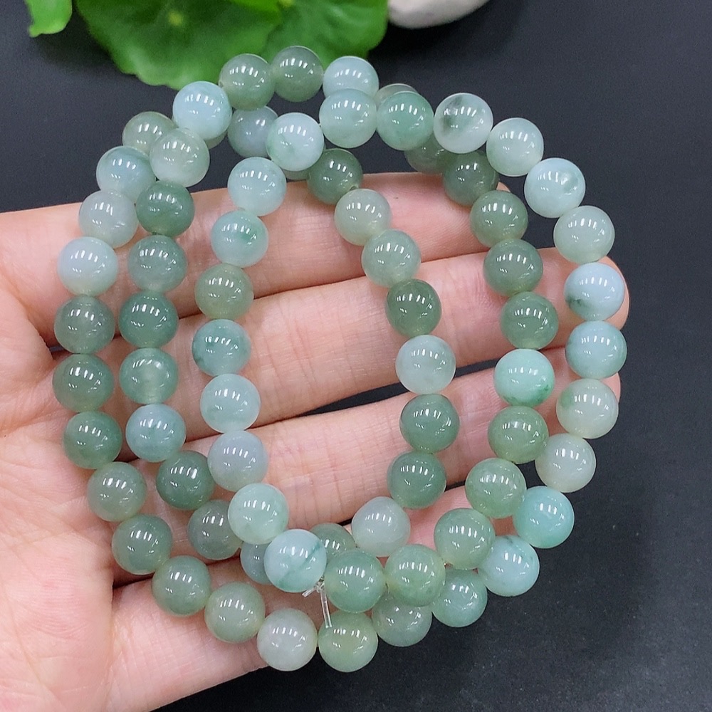 F29364742 Jadeite Bead Necklace Total Weight Approx. 59.7g Size 7.9mm