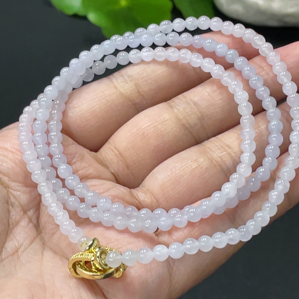 F33837941 Jadeite Bead Necklace Non-Gold Total Weight Approx. 16.4g Size About 3.8mm