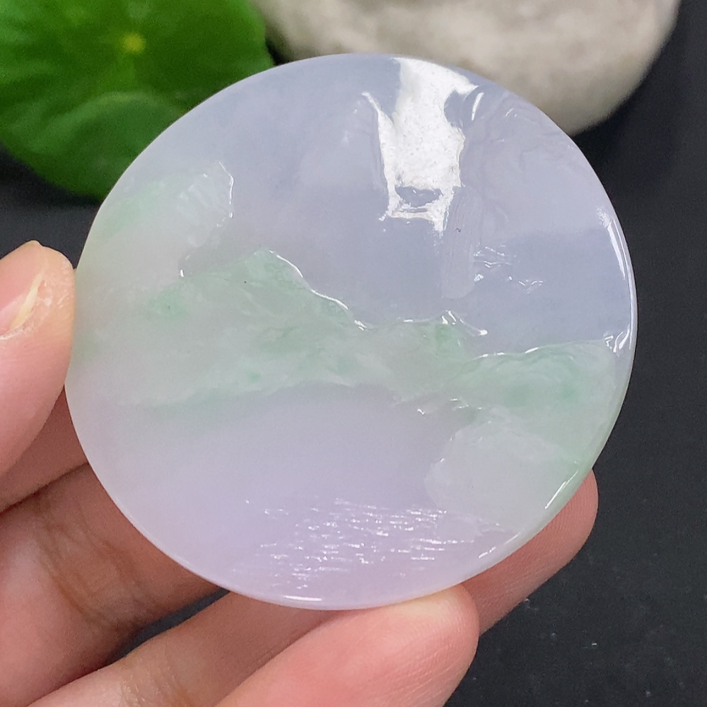 F33857021 Jadeite Landscape Pendant, Total Weight Approximately 27.7g