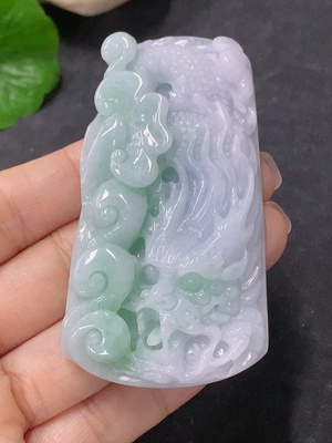 F34041852 Jadeite Pendant Dragon Plaque Total Weight Approx. 54.12g