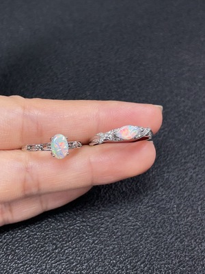 C34949587 Opal Ring, Non-Gold, Adjustable, Total Weight Approx. 3.6g, Sell as a Lot