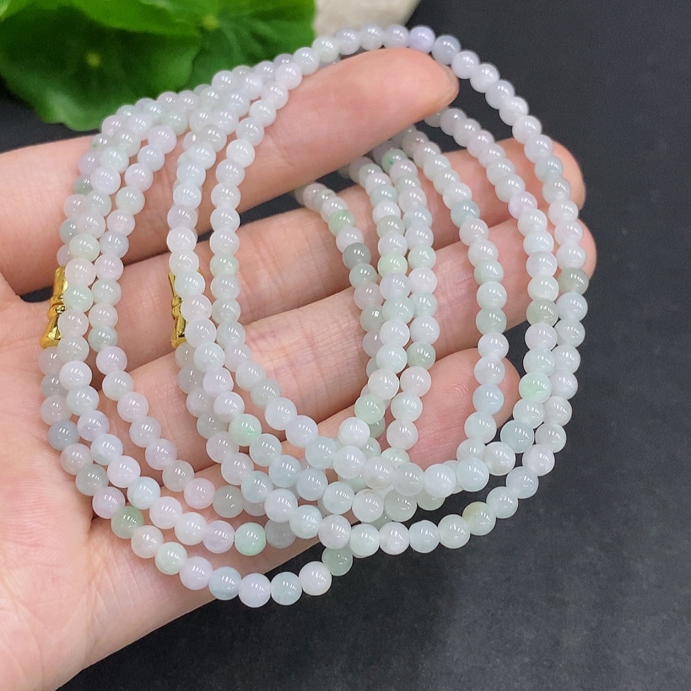 F34061625 Jadeite Beads Sell as a Lot Non-Gold Setting