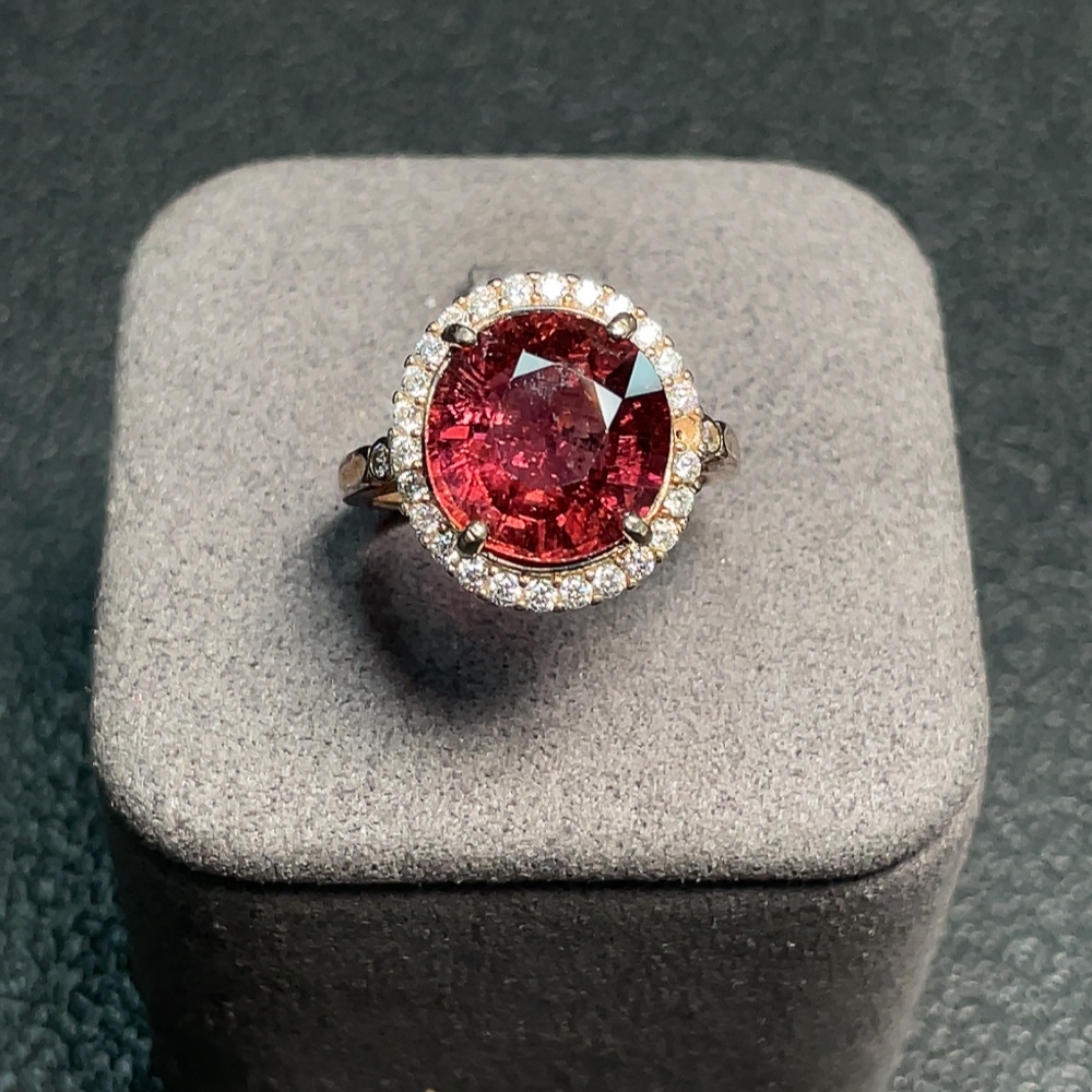 C34995167 Tourmaline Ring, Adjustable Non-Gold, Total Weight Approx. 3.92g, Size 11.3*11mm