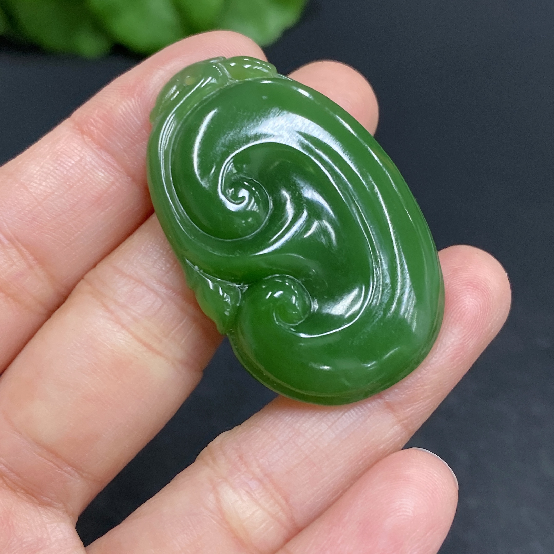 H33903945 Hetian Jade Pendant Ruyi Total Weight Approx.12.3g