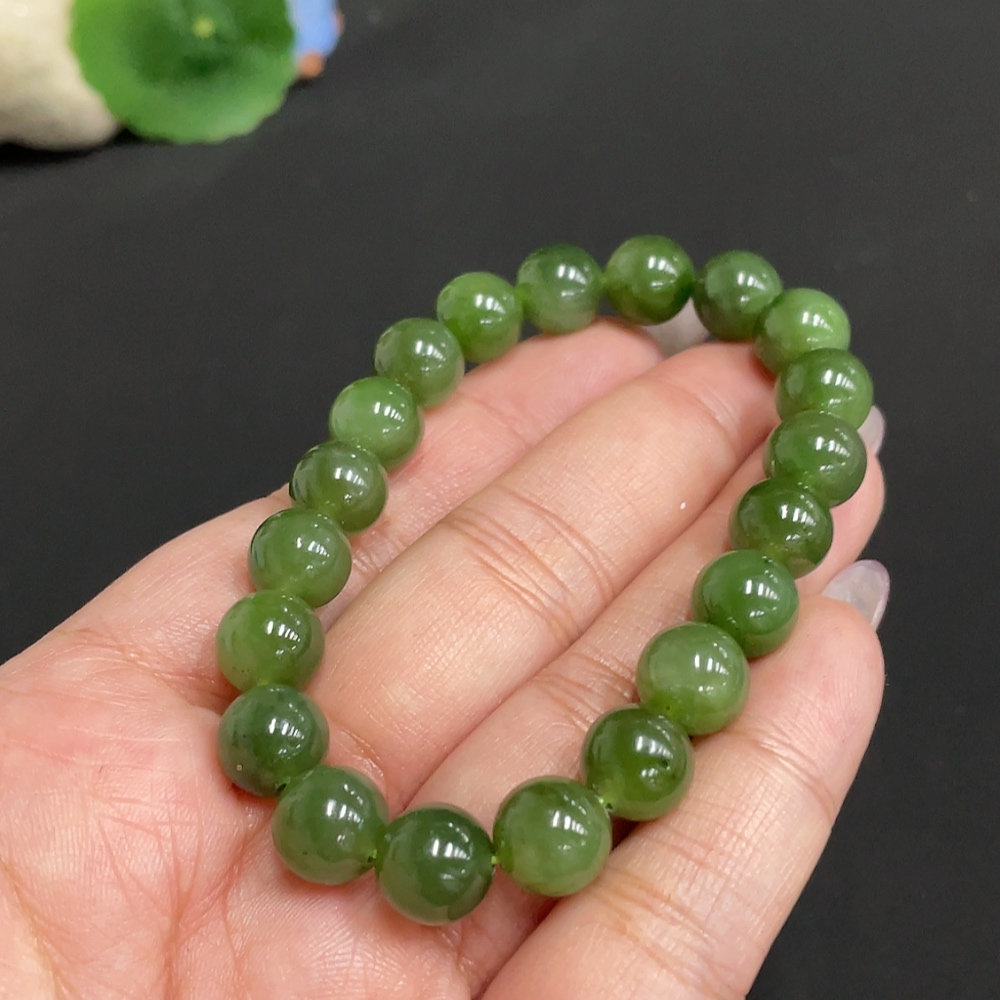 H34972441 Hetian Jade Jasper Bracelet Approx.9.4mm Total Weight About 27.1g