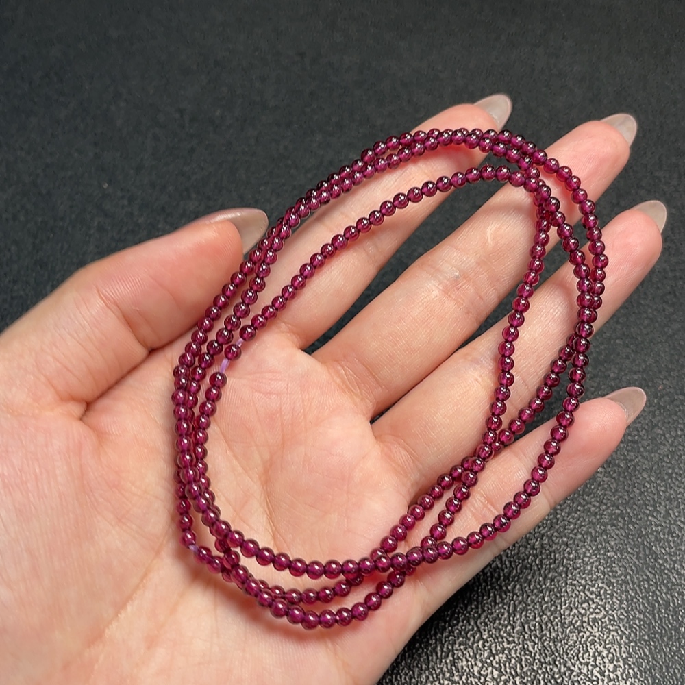 C34993021 Garnet bead necklace Total weight approx.14.14g Size approx.2.9mm