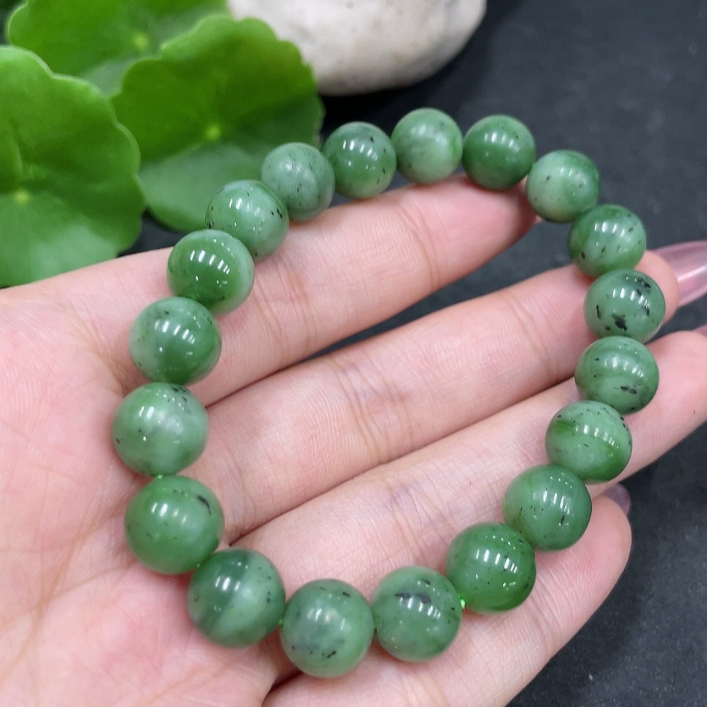 H33896454 Hetian Jade Bracelet Approx. 9.5mm Total Weight Approx. 27.2g