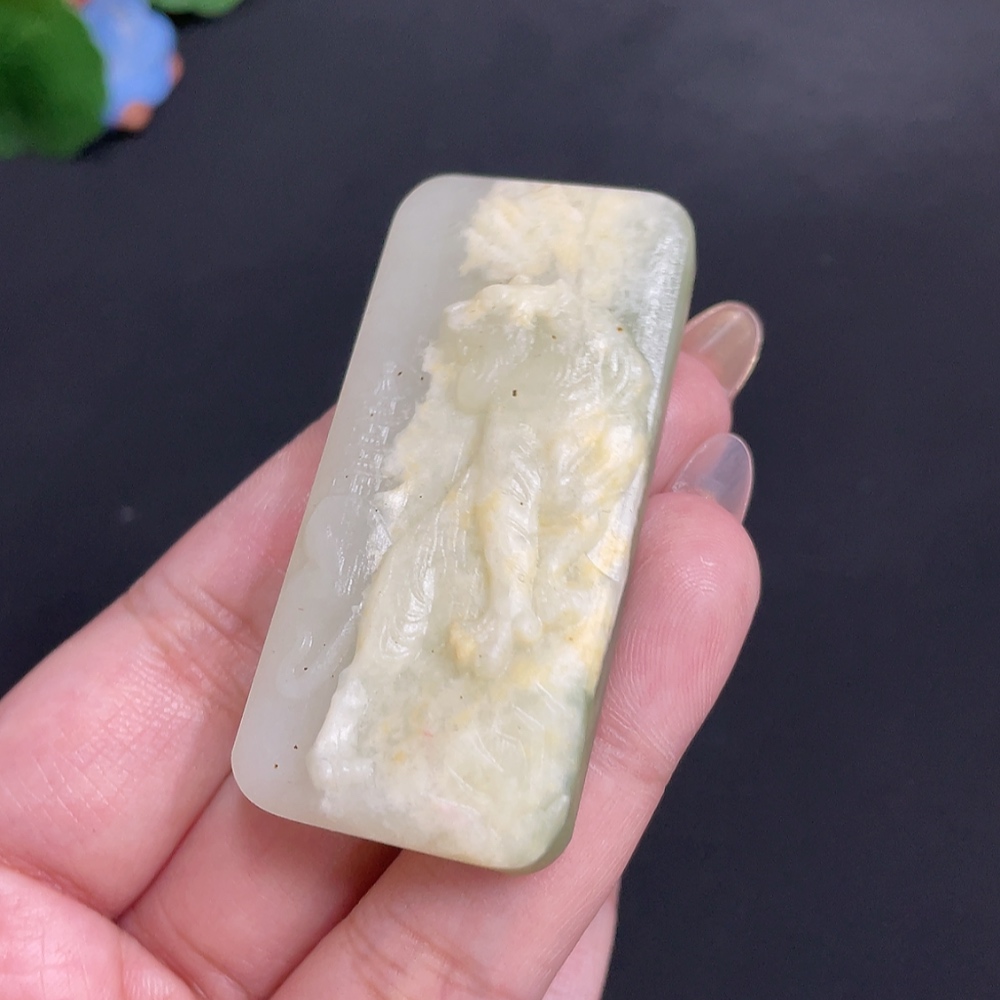 H31677400 Hetian Jade Pendant - Mountain-Climbing Tiger, Total Weight Approx. 43.6g, Undetermined Skin Color Origin