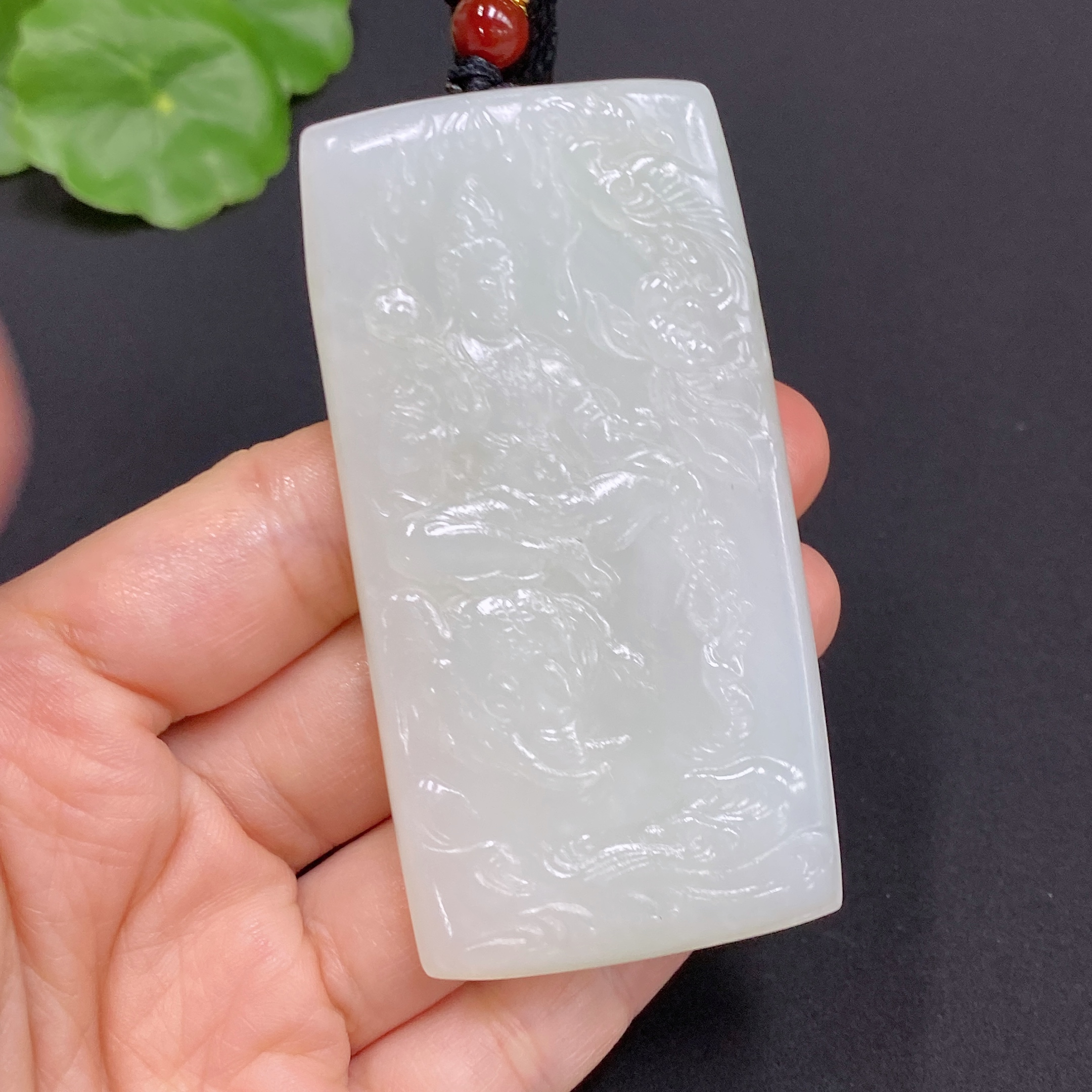 H32759556 Hetian Jade Pendant - Samantabhadra Bodhisattva