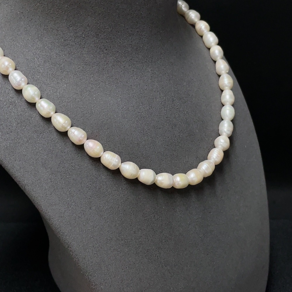 C34006586 Pearl bead necklace, non-gold, total weight approx. 37.87g, bead size approx. 7.3mm