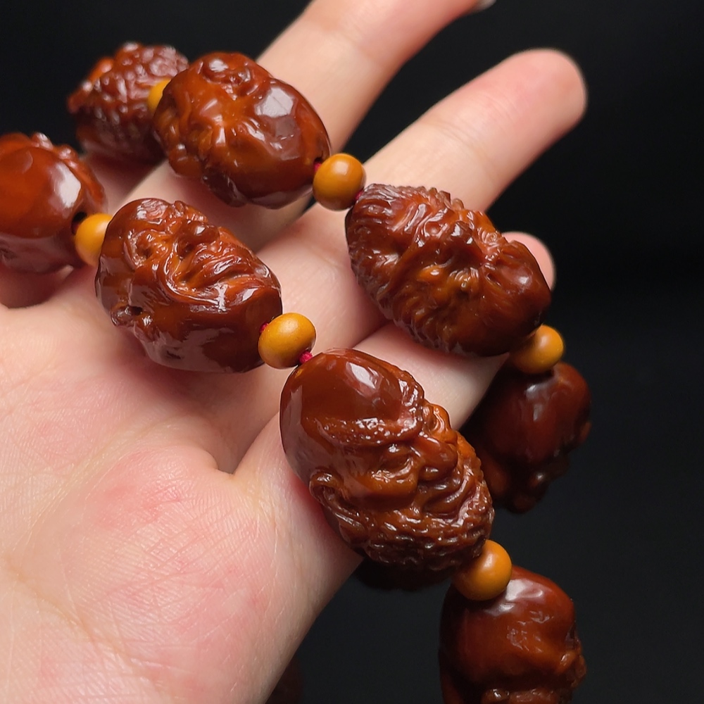 W34988155 Olive Pit Long Strand, Total Weight Approx. 71.84g, Size Around 15mm