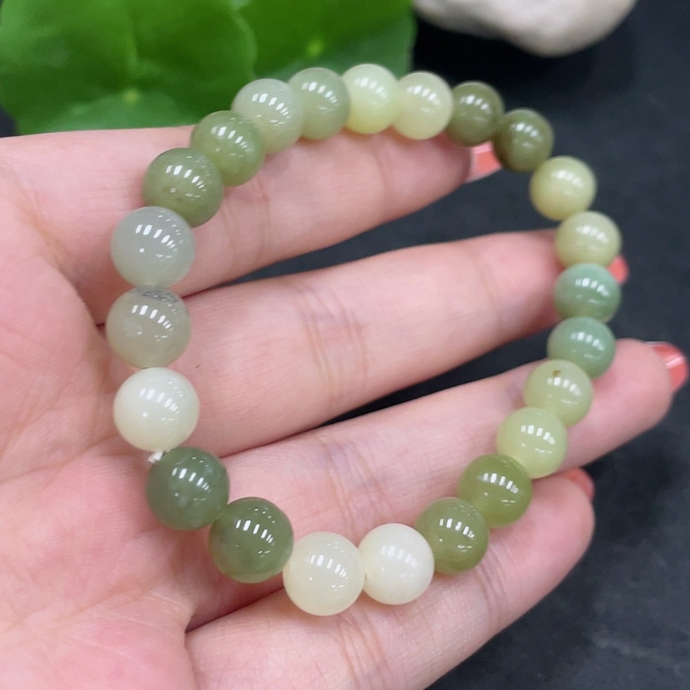 H34980605 Hetian Jade Bracelet, Approx. 7.7mm, Total Weight About 18g