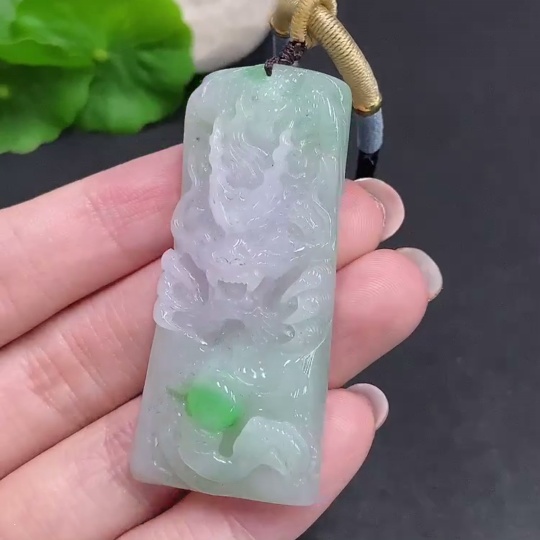 F34060633 Jadeite Soaring Dragon Pendant