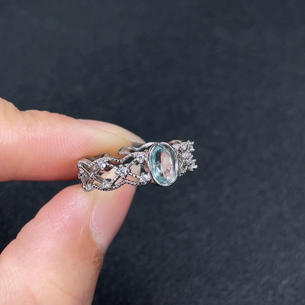 C34007343 Topaz Ring, Non-Gold, Adjustable, Total Weight Approx. 1.66g, Stone Size Approx. 6*4mm