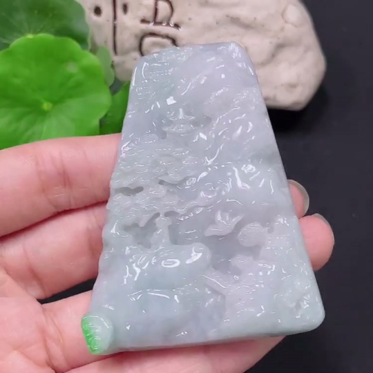 F33866017 Jadeite Landscape Pendant挂件 Total Weight Approximately 87.9g