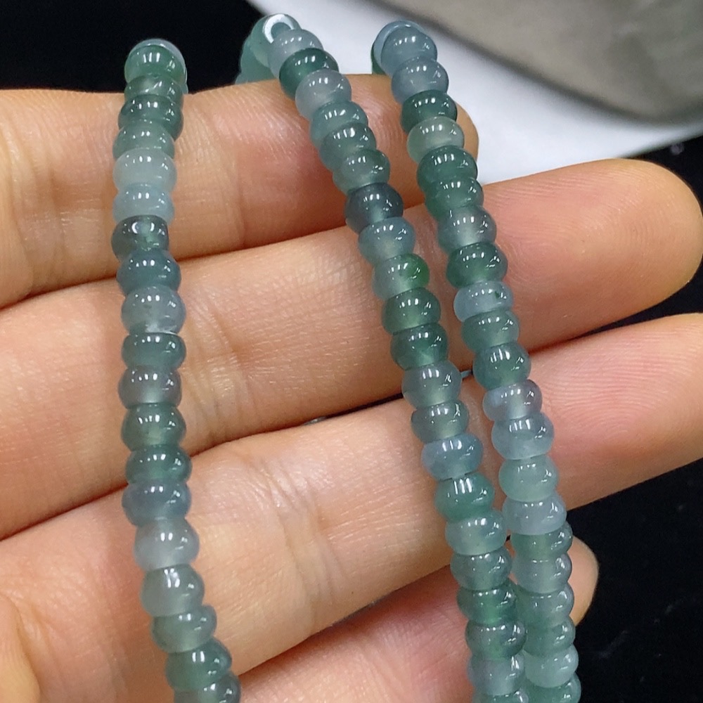 F35135148 Jadeite Bead Necklace Approx. 4.8mm Total Weight About 28.32g