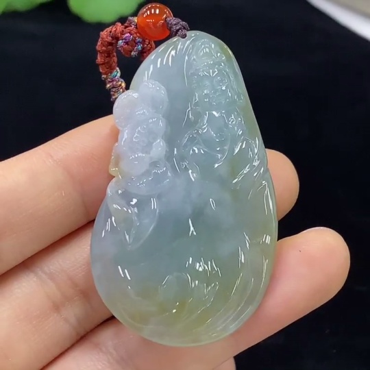 F31586212 Jadeite Pendant with Cord Total Weight Approx. 28.18g