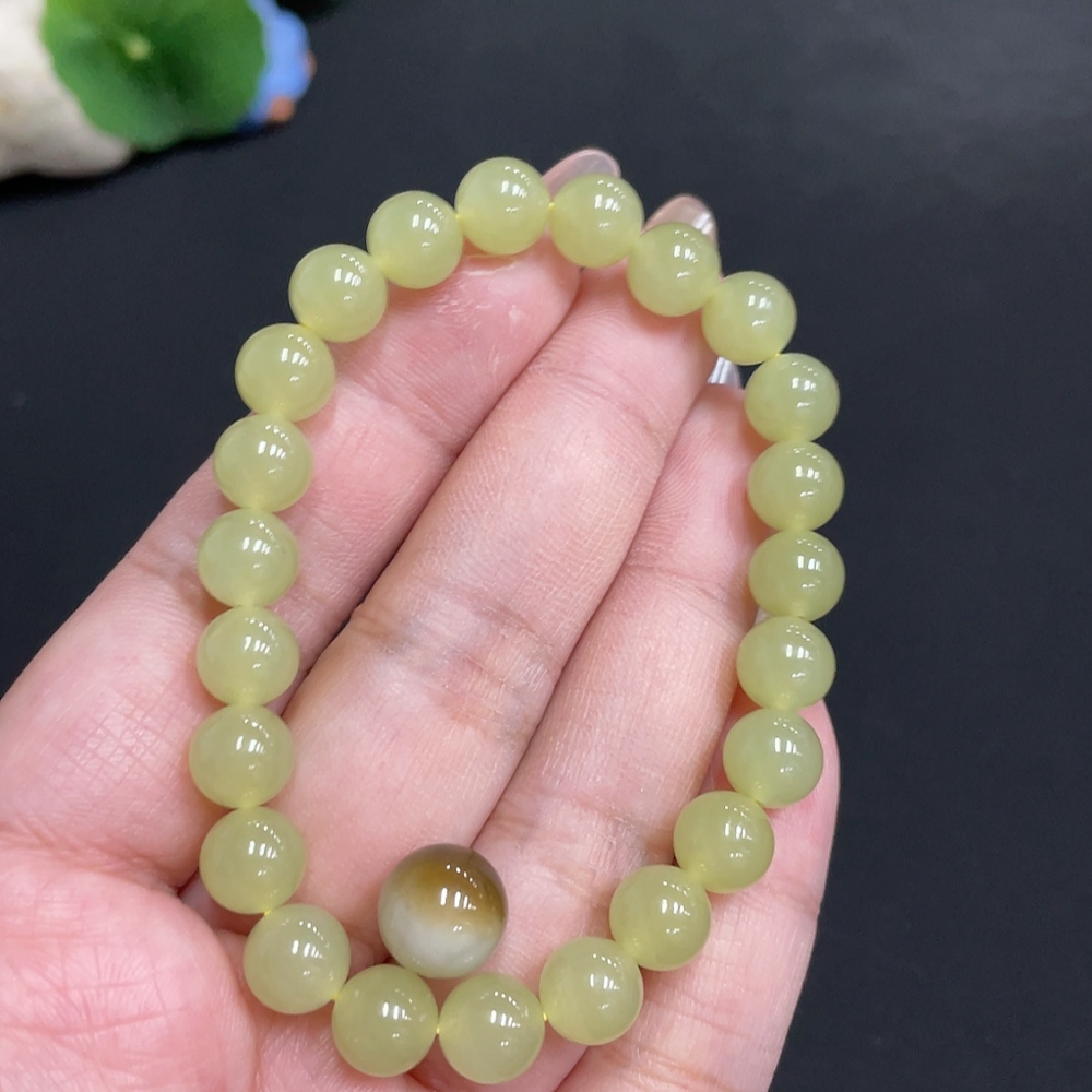 H31677168 Hetian Jade Bracelet Loose Beads Approx. 7.8 mm Total Weight About 19.3g