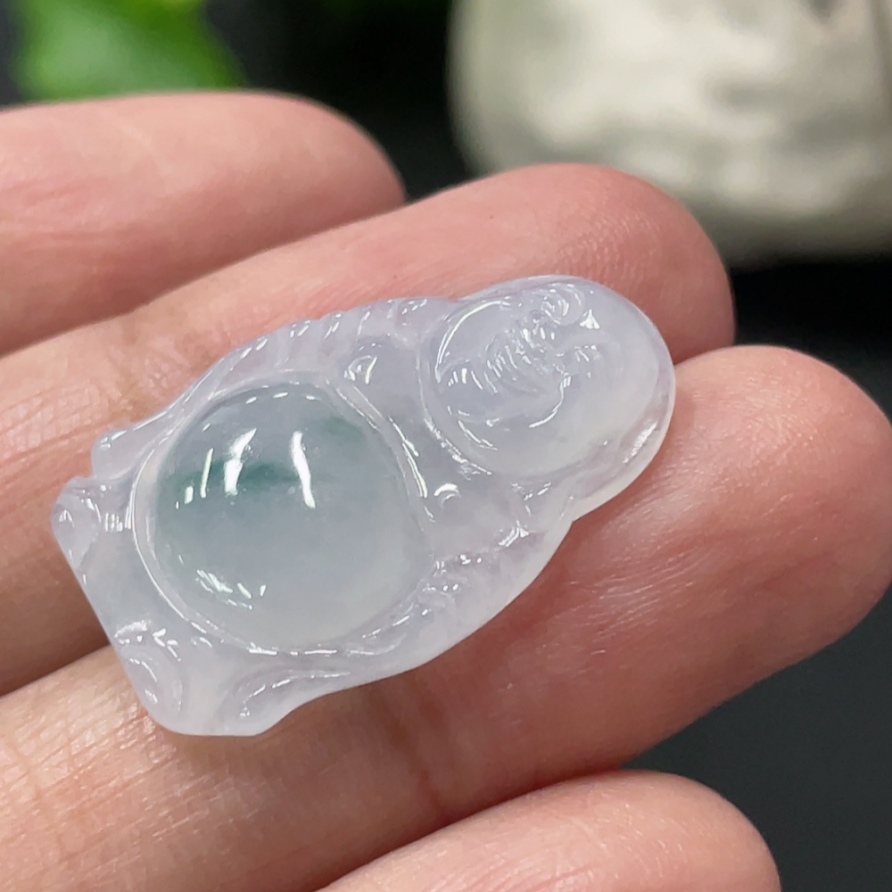 F35079946 Jadeite Standing Buddha Inlay Piece with Total Weight Approximately 3g