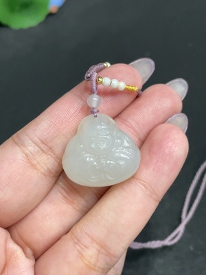 H33881089 Hetian Jade Pendant, Buddha, Total Weight: approx. 11g [with rope]