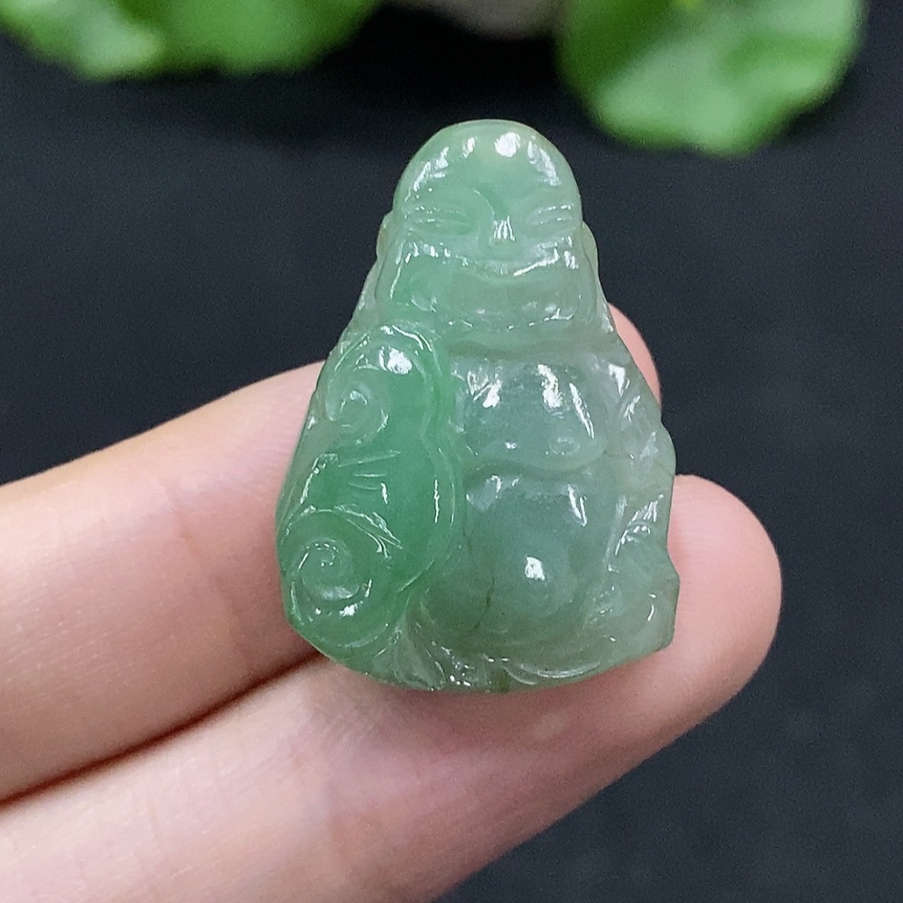 F34029323 Jadeite Buddha Pendant, Total Weight Approximately 6.31g