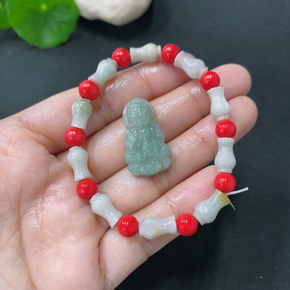 F32761029 Jadeite Bracelet Pendant Sell as a Lot with Non-Grade A Beads Rough