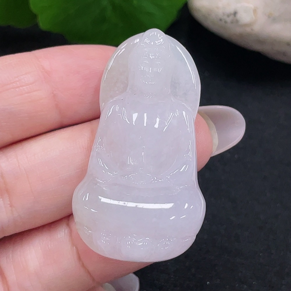 F32710122 Jadeite Guanyin Pendant Total Weight Approximately 13.4g