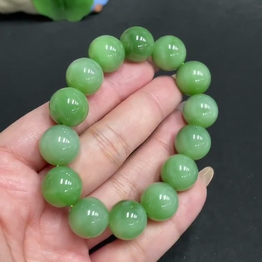 H32699697 Hetian Jade Bracelet, Approx. 14.1mm, Total Weight Approx. 62.7g