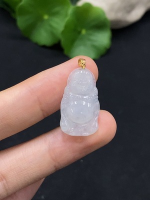 F30441713 Jadeite Standing Buddha Pendant 18K Gold Total Weight Approx. 2g
