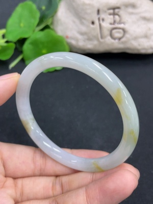 F46615543 翡翠圆条手镯 54圈口 货品总重约25.51克