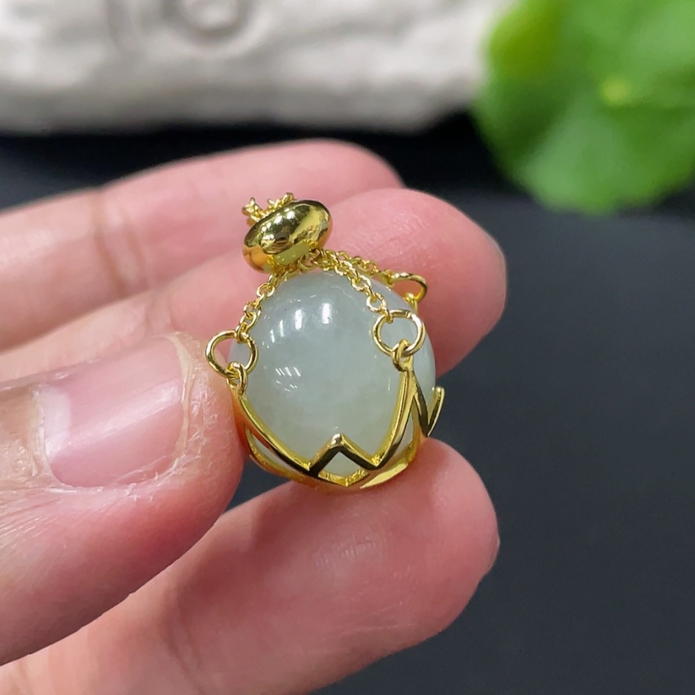 F29330216 Jadeite Bead Setting Approximately 13mm Total Weight About 5.4g Non-Gold Setting