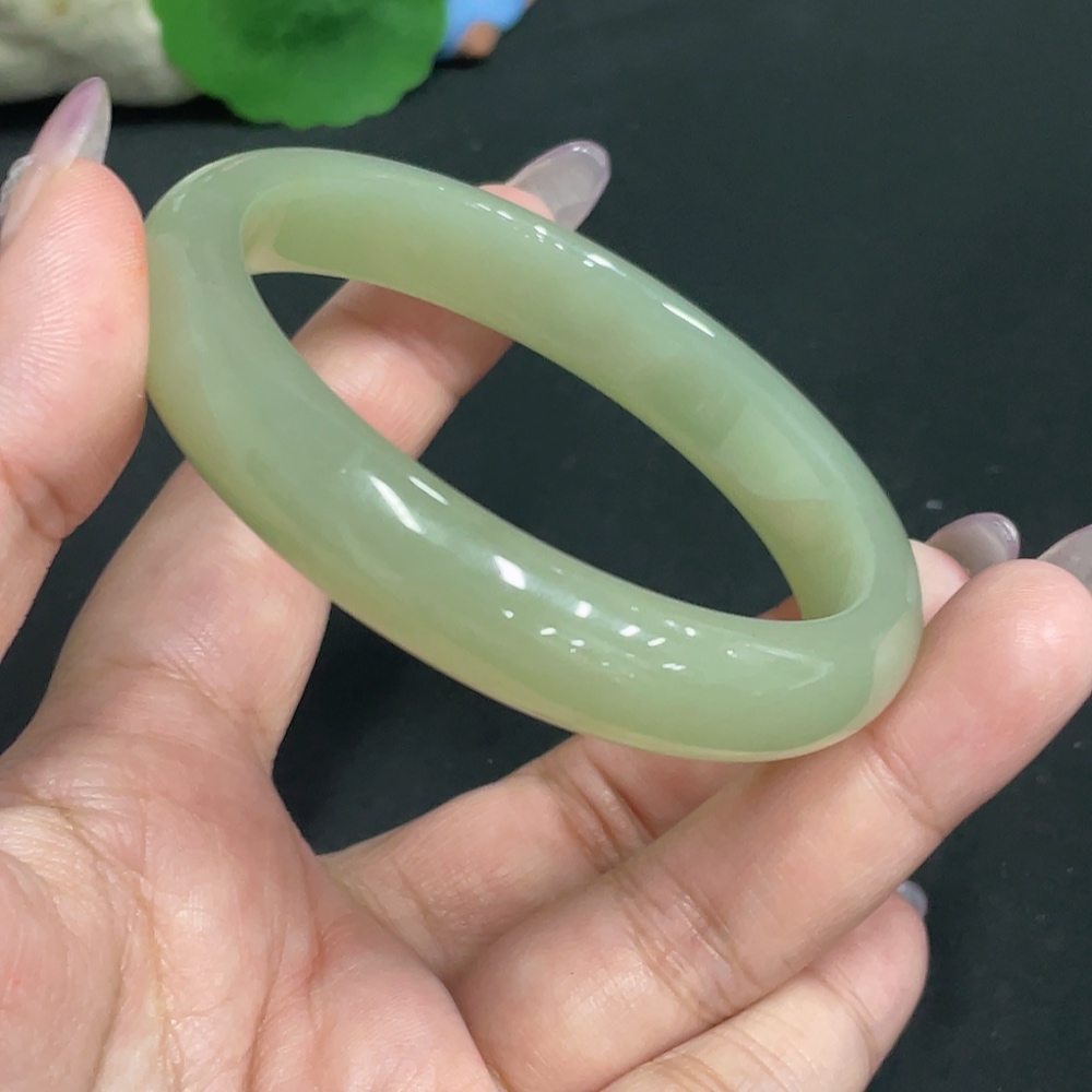 H33939600 Hetian Jade Round Bracelet Size 60.3 Total Weight Approx. 49.7g