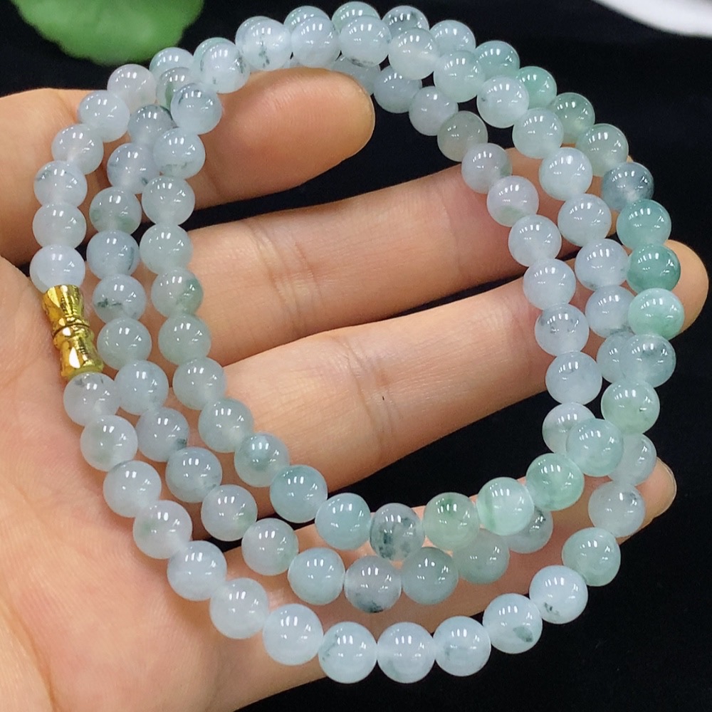 F34947891 Jadeite bead necklace approx. 6mm total weight approx. 40.2g non-gold