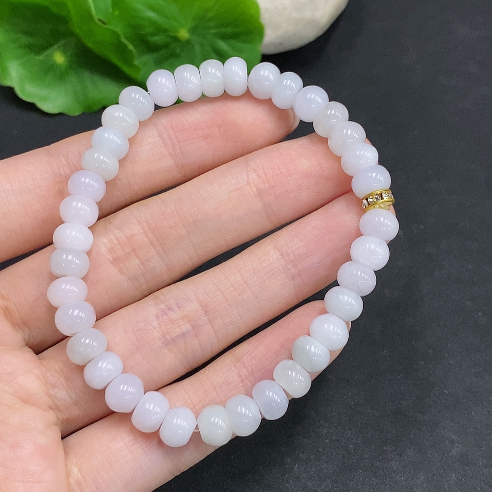 F34967555 Jadeite Beaded Necklace Approx.6.8mm Non-Gold Total Weight Approx.17.6g