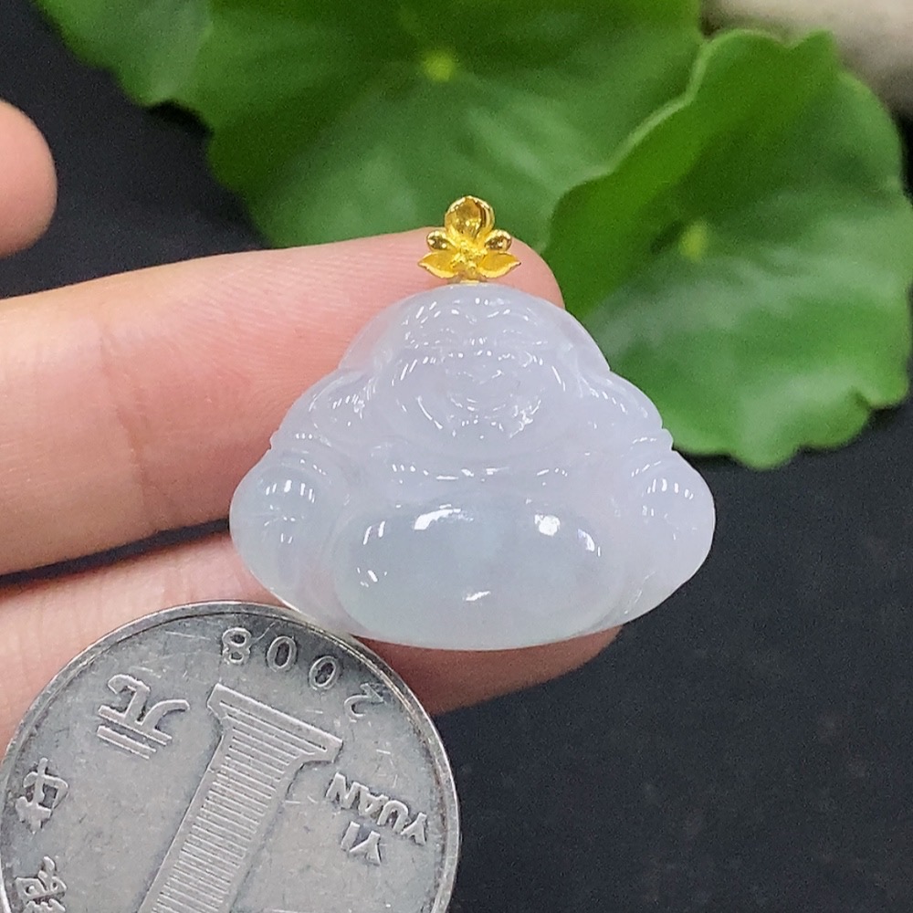 F33866921 Jadeite Buddha Pendant 18K Gold Total Weight Approx.4.24g