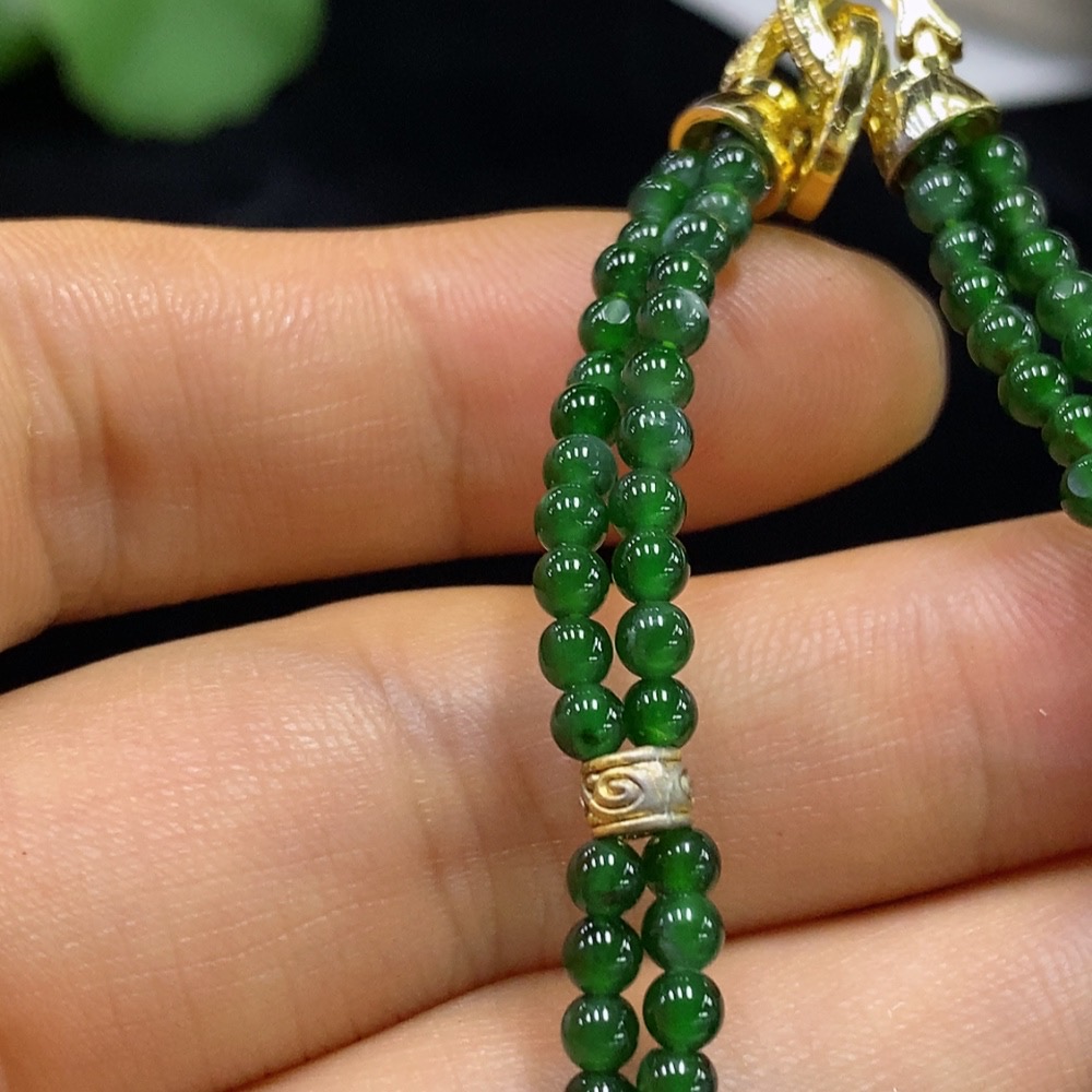 F34974874 Jadeite Bracelet Card 2.8mm Approx. Total Weight 6.9g Non-Gold