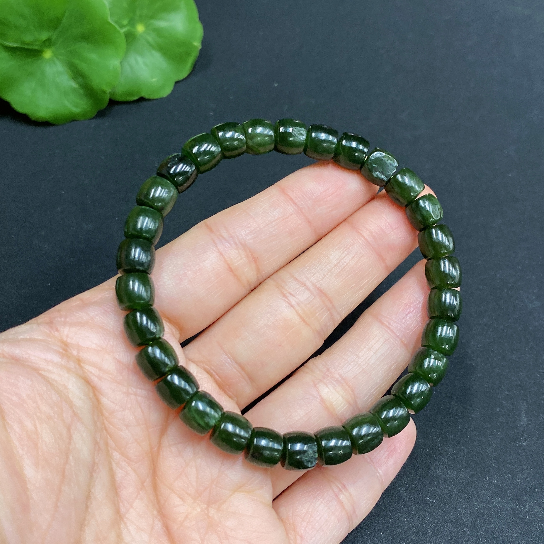 H31584689 Hetian Jade Bracelet, Approx. 6.8mm, Total Weight Approx. 17.7g