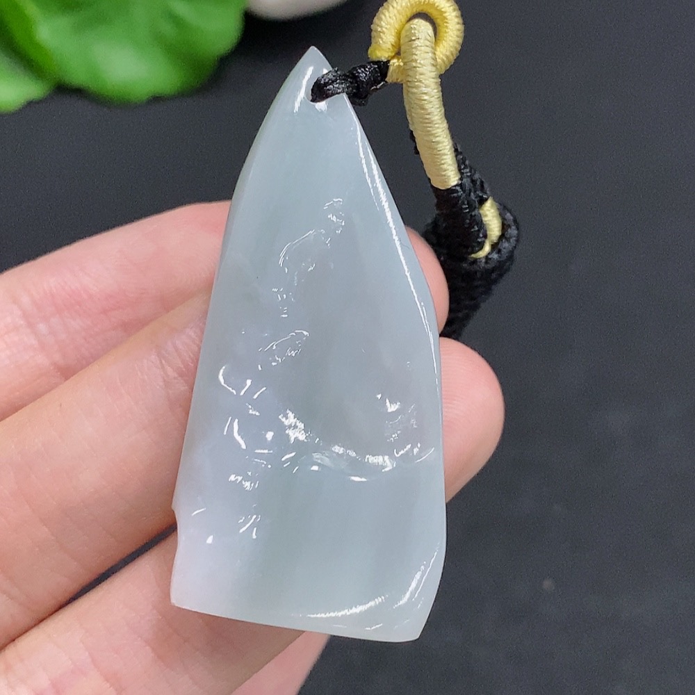 F29438226 Jadeite Freeform Pendant Total Weight Approx. 15.4g (Including Cord Weight)