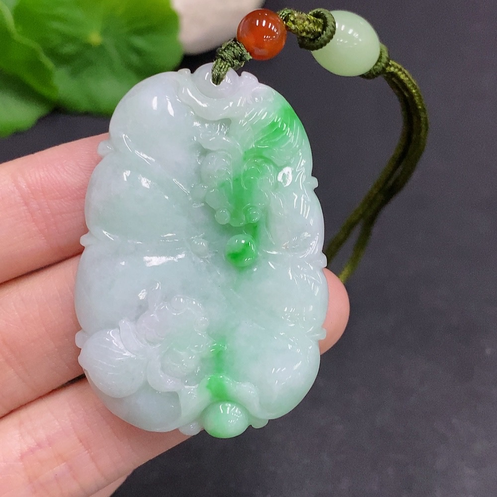 F33907791 Jadeite Auspicious Wealth Pendant