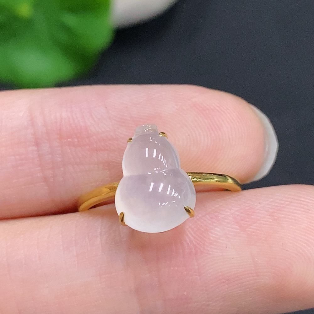 F33942004 Jadeite Gourd Inlay Ring 18k Gold Total Weight Approx.1.6g Size 12