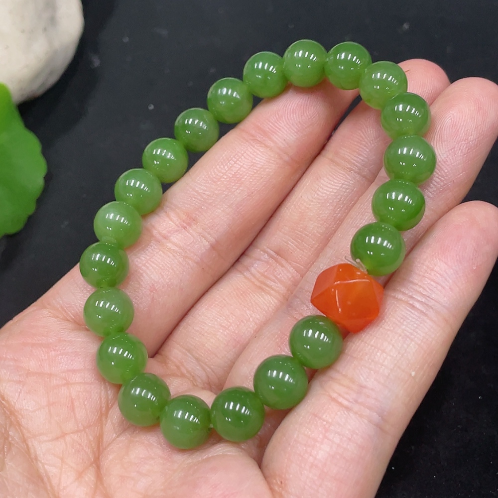 H30537513 Hetian Jade Bracelet Approx.8mm Total Weight Approx.19g Accessories Not Hetian Jade