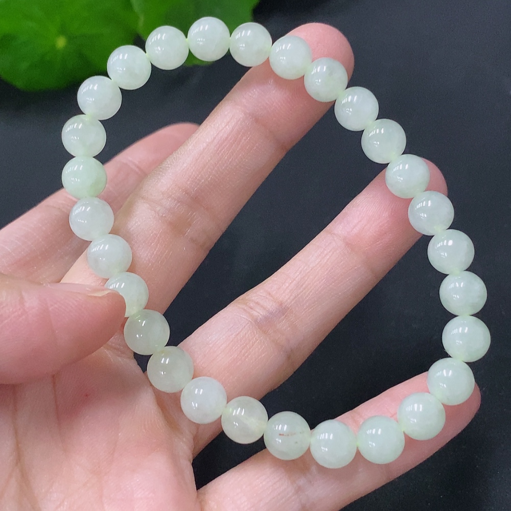 F31613497 Jadeite Bracelet Approx. 7mm Beads Total Weight Approx. 15.93g