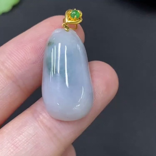 F27069247 Jadeite Pendant Total Weight Approx. 3.5g 18k Clasp