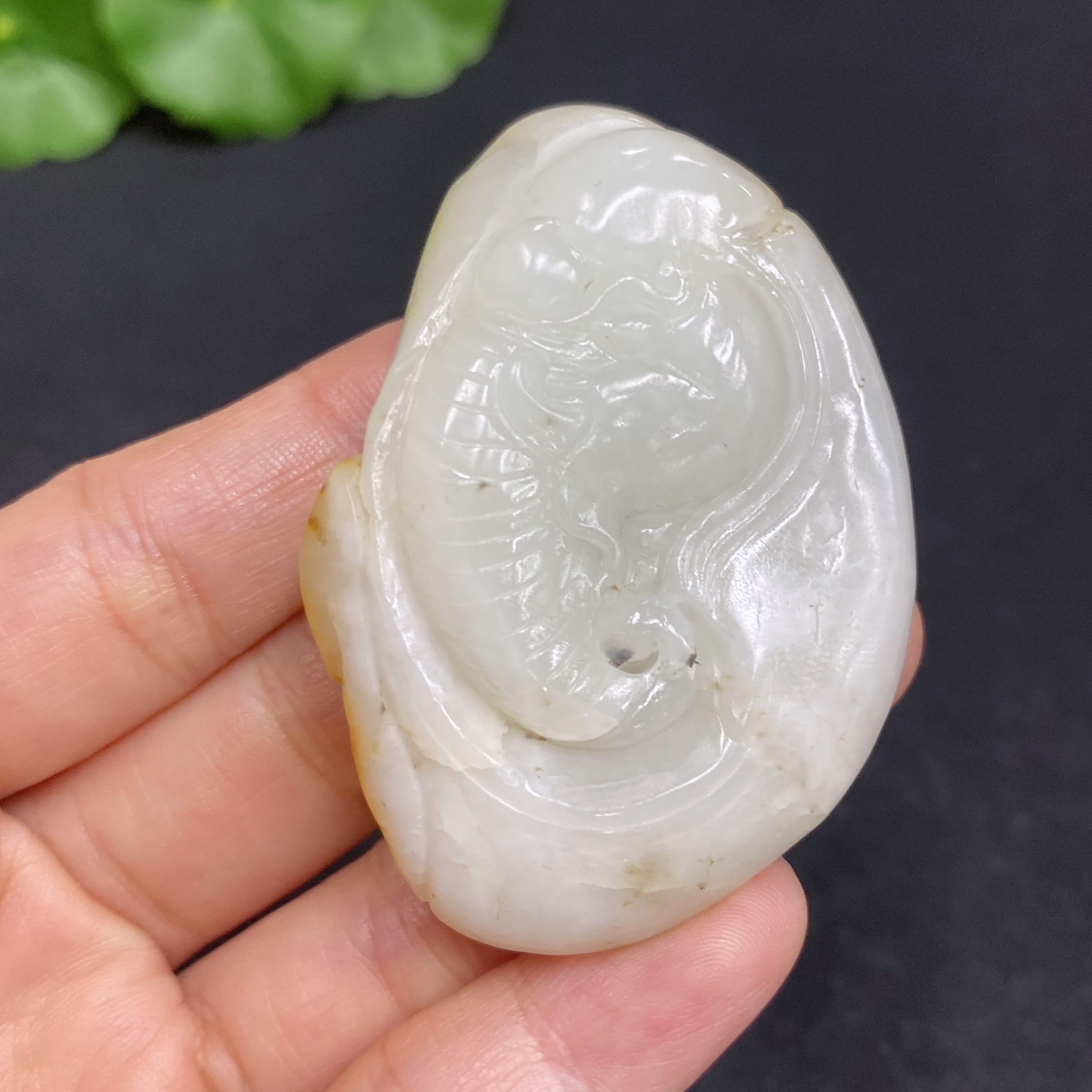 H31694121 Hetian Jade Pendant Elephant Total Weight Approx. 44.1g Undetermined Skin Color Origin